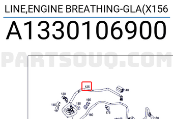 MERCEDES A1330106900 LINE,ENGINE BREATHING-GLA(X156