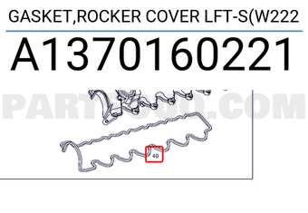 MERCEDES A1370160221 GASKET,ROCKER COVER LFT-S(W222
