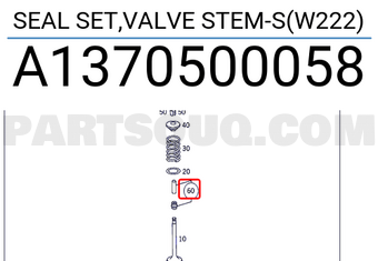MERCEDES A1370500058 SEAL SET,VALVE STEM-S(W222)