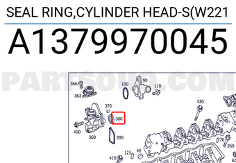 MERCEDES A1379970045 SEAL RING,CYLINDER HEAD-S(W221