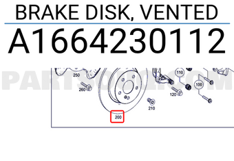 MERCEDES A1664230112 BRAKE DISK, VENTED