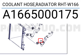 MERCEDES A1665000175 COOLANT HOSE,RADIATOR RHT-W166