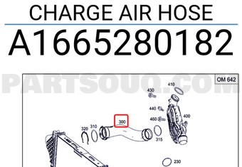 MERCEDES A1665280182 CHARGE AIR HOSE