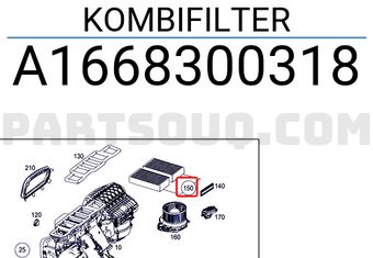 MERCEDES A1668300318 KOMBIFILTER