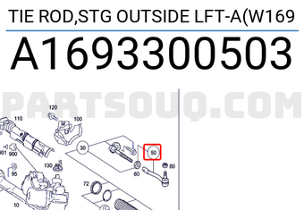 MERCEDES A1693300503 TIE ROD,STG OUTSIDE LFT-A(W169