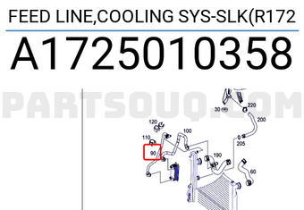 MERCEDES A1725010358 FEED LINE,COOLING SYS-SLK(R172
