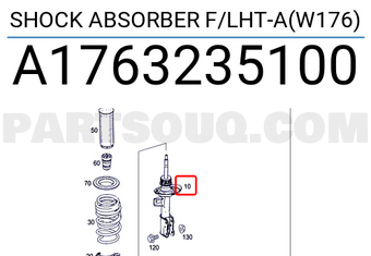 MERCEDES A1763235100 SHOCK ABSORBER F/LHT-A(W176)