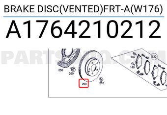 MERCEDES A1764210212 BRAKE DISC(VENTED)FRT-A(W176)
