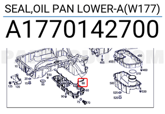 MERCEDES A1770142700 SEAL,OIL PAN LOWER-A(W177)