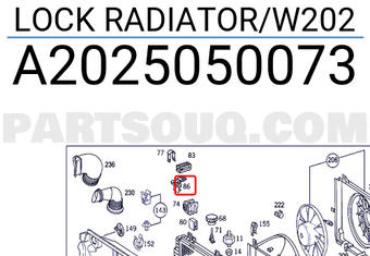 MERCEDES A2025050073 LOCK RADIATOR/W202