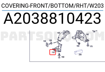 MERCEDES A2038810423 COVERING-FRONT/BOTTOM/RHT/W203