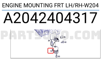 MERCEDES A2042404317 ENGINE MOUNTING FRT LH/RH-W204