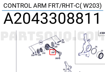 MERCEDES A2043308811 CONTROL ARM FRT/RHT-C( W203)