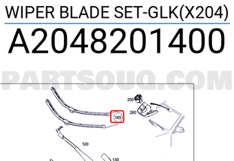 MERCEDES A2048201400 WIPER BLADE SET-GLK(X204)