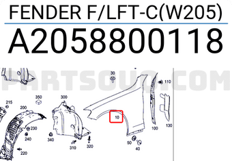 MERCEDES A2058800118 FENDER F/LFT-C(W205)