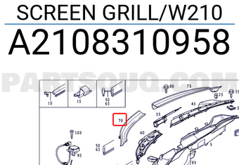 MERCEDES A2108310958 SCREEN GRILL/W210