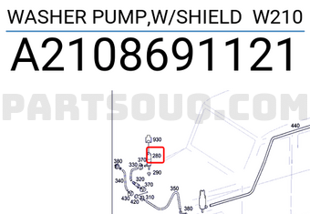 MERCEDES A2108691121 WASHER PUMP,W/SHIELD W210
