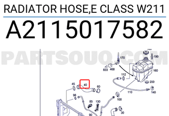 MERCEDES A2115017582 RADIATOR HOSE,E CLASS W211