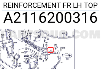 MERCEDES A2116200316 REINFORCEMENT FR LH TOP