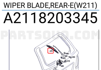 MERCEDES A2118203345 WIPER BLADE,REAR-E(W211)
