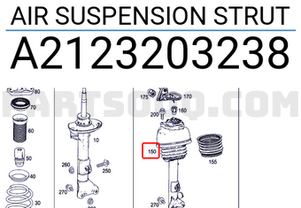 MERCEDES A2123203238 AIR SUSPENSION STRUT
