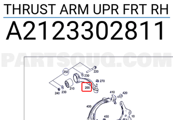 MERCEDES A2123302811 THRUST ARM UPR FRT RH