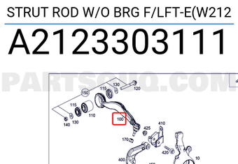 MERCEDES A2123303111 STRUT ROD W/O BRG F/LFT-E(W212