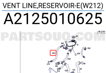 MERCEDES A2125010625 VENT LINE,RESERVOIR-E(W212)