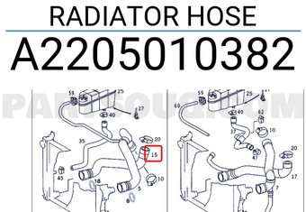 MERCEDES A2205010382 RADIATOR HOSE