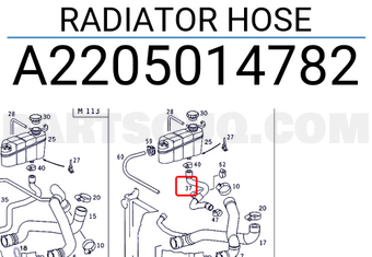 MERCEDES A2205014782 RADIATOR HOSE