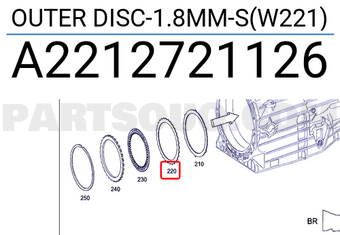 MERCEDES A2212721126 OUTER DISC-1.8MM-S(W221)