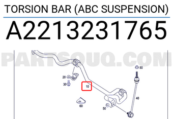 MERCEDES A2213231765 TORSION BAR (ABC SUSPENSION)