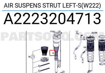 MERCEDES A2223204713 AIR SUSPENS STRUT LEFT-S(W222)