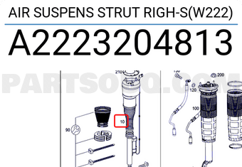 MERCEDES A2223204813 AIR SUSPENS STRUT RIGH-S(W222)