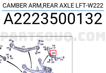 MERCEDES A2223500132 CAMBER ARM,REAR AXLE LFT-W222