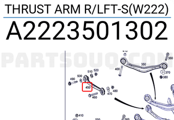 MERCEDES A2223501302 THRUST ARM R/LFT-S(W222)