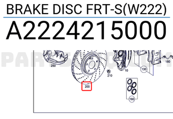 MERCEDES A2224215000 BRAKE DISC FRT-S(W222)