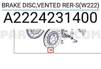 MERCEDES A2224231400 BRAKE DISC,VENTED RER-S(W222)