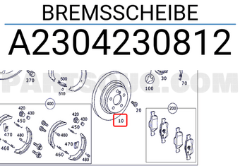 MERCEDES A2304230812 BREMSSCHEIBE