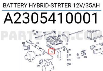 MERCEDES A2305410001 BATTERY HYBRID-STRTER 12V/35AH