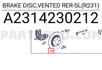MERCEDES A2314230212 BRAKE DISC,VENTED RER-SL(R231)