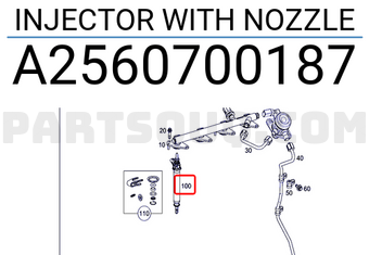 MERCEDES A2560700187 INJECTOR WITH NOZZLE