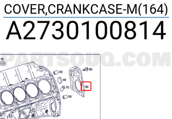 MERCEDES A2730100814 COVER,CRANKCASE-M(164)