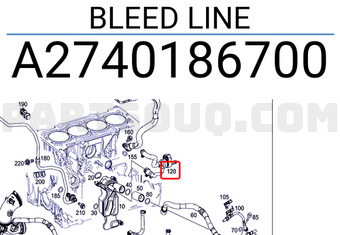 MERCEDES A2740186700 BLEED LINE