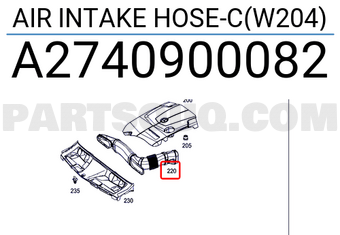 MERCEDES A2740900082 AIR INTAKE HOSE-C(W204)