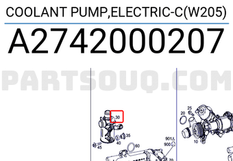 MERCEDES A2742000207 COOLANT PUMP,ELECTRIC-C(W205)