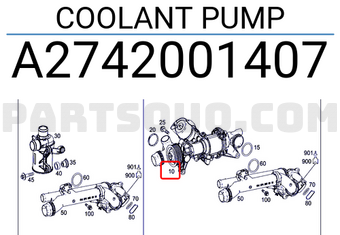MERCEDES A2742001407 COOLANT PUMP