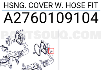MERCEDES A2760109104 HSNG. COVER W. HOSE FIT