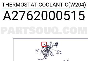 MERCEDES A2762000515 THERMOSTAT,COOLANT-C(W204)