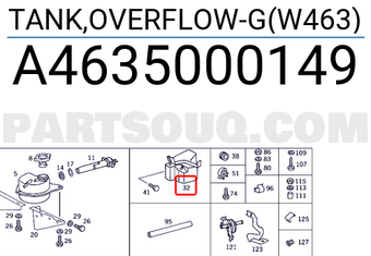 MERCEDES A4635000149 TANK,OVERFLOW-G(W463)